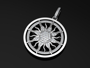 sun pendant ready 3d print pendants fashion accessory diamond gold silver sterling printable gem gems jewelry 3d print model - Mito3D