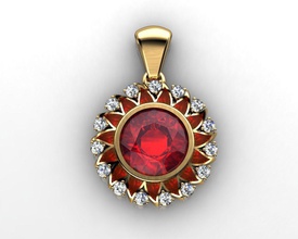 güneş kolye takı mücevher elmas platin nişan düğün taş ruby Safir Ametist zümrüt 3d print model - Mito3D