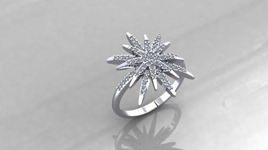 soleil bague soleil diamant mode accessoire or sterling argent imprimable bijou bijoux engagement platine gemme brillant beauté anneaux 3d print model - Mito3D