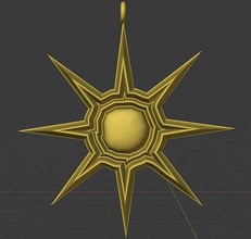 güneş star kolye 1 moda tasarım sanat öz illüstrasyon altın iş dekorasyon şekil ilmi deko element gökyüzü takı 3d print model - Mito3D