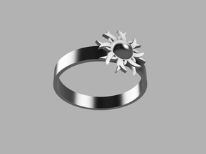 sun star anillo la joyería joya sol estrella energía solar llamarada de llama universo fresco moda estilo los anillos 3d print model - Mito3D