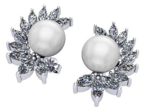 sunflower earrings jewelry diamond golden silver 3d print model - Mito3D