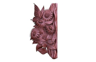 girasoli farfalle cnc girasole farfalla arte sollievo deco artcam aspirare segni loghi 3d print model - Mito3D