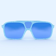sunglasses blue fancy frame fashion goggles spec eye sight glasses eyewear eyeglass spectacle beauty sunglass lens accessory optic optical seeing 3d print model - Mito3D