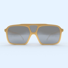 óculos de sol moldura ouro a moda grau proteção ultravioleta lente visão plástico funky acessório beleza olho o desgaste spec óptica ver 3d print model - Mito3D