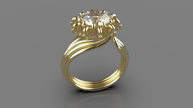 sole ring gioielli newdesign yellowgold pinkgold brilliantdiamond leggero esclusivo anelli 3d print model - Mito3D