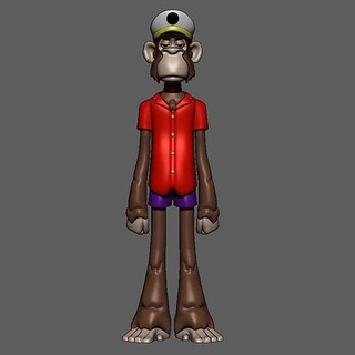 super entediado macaco capitão nft baia superplástico exagero brinquedo arte criança 3d esculturas 3d print model - Mito3D