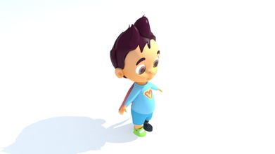 super garoto m brinquedo chaveiro herói heroi cupê criança personagem desenho animado asas jogos brinquedos 3d print model - Mito3D