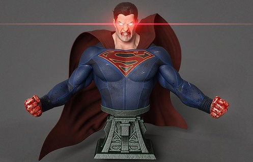 super homme buste héros Superman dc bandes dessinées dcomisc zbrush impression 3d 3dmodel personnage film bande dessinée imprimable art sculptures 3d print model - Mito3D