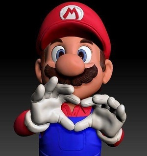 Super Mario bros Nintendo Figur Charakter glücklich Liebe Italien Held Skulptur Spiele Spielzeuge 3d print model - Mito3D