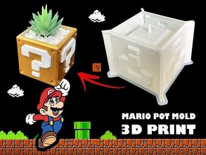 Süper Mario kardeşler soru işaret kalıp Dahil etmek tencere dosya Yazdır Kalemlik vazo yetiştiriciler çiçek çimento Meydan oyunlar oyuncaklar 3d print model - Mito3D