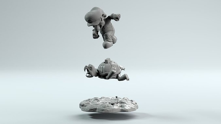 super mario schildkröte 3d drucken miniaturen spiele nintendo figuren schale schildkrötenpanzer welt koopatroopa abonnieren held spielzeuge mario64 brüder 3d print model - Mito3D
