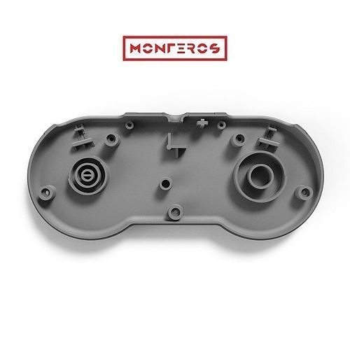 súper nes controlador 02 posterior cubierta carcasa funda nintendo juego juegos jugador clásico 3d expediente impresión resina juguetes accesorios 3D print model - Mito3D