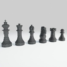 super pack chess blocks set pieces game knight king pawn queen rook bishop games toys board medieval 3d print model - Mito3D