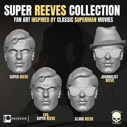 super reeves tête collection action figures superman homme dc bandes dessinées héros figure batman classique gi joe merveille jeux jouets 3D print model - Mito3D