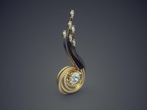 super design exclusivo flowy pingente de diamante jóias ouro jóia anel anéis casamento o engajamento brilhantes cad gem platina printable prata detalhe pingentes 3d print model - Mito3D