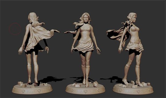 super girl fille femme dc art personnage héros statue figurines superman bande dessinée sculptures femelle bandes dessinées figure sculpture dessin animé 3d print model - Mito3D