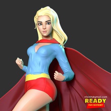supergirl fanart marvel dc comic supergirl superhero superman hero superwoman powergirl girl woman 3dprint stylized glamour figure statue art sculptures