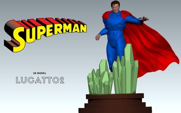 Süpermen şekil kahramanlar heykel krypton clarkkent <url> sanat heykeller 3d print model - Mito3D