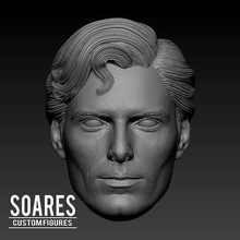 superman - christopher reeve head dc hero figure likeness christopherreeve actionfigure super superhero games toys 3d print model - Mito3D