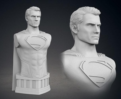 Süpermen adam çelik büst Henry Cavill dc uyarıcı erkek kardeş Clark Kent kal el lahana Sanat heykeller 3d print model - Mito3D