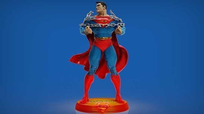 super homen quebra correntes dc heroi arte histórias quadrinhos herói personagem 3dmodel colecionável estátuas estatueta esculturas 3D print model - Mito3D