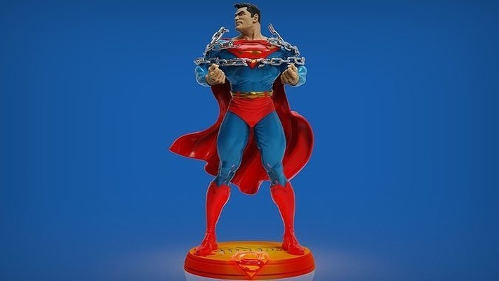 super homen quebra correntes dc heroi arte histórias quadrinhos herói personagem 3dmodel colecionável estátuas estatueta esculturas 3d print model - Mito3D