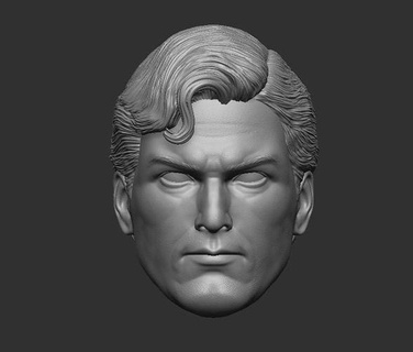 superman christopher reeves - head action figures toy toys dc universe clark kent 3dprint custom games 3d print model - Mito3D