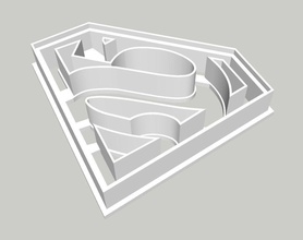 übermensch logo plätzchen fondant cutter backen dc lebensmittelkunst diy cupcake kuchen hobby 3d print model - Mito3D