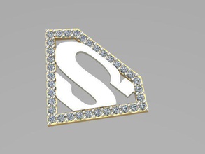 superman pendant jewelry jewellery gold silver platinum gemstone diamond ring earrings necklaces bracelet pendants 3d print model - Mito3D