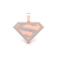 superman pendent 3d model render jewel gem engagement wedding jewellery diamond printable ring gold jewelry engagem fashion sterling white brilliant solitaire beauty rings pendants 3d print model - Mito3D