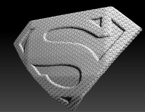 übermensch kehrt konturiert truhe emblem dc comics symbol textur design spiele spielzeuge 3d print model - Mito3D