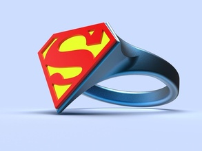 superman ring dc cosplay print 3d model marvel game play toys decoration art gold silver printable games accessories 3d print model - Mito3D