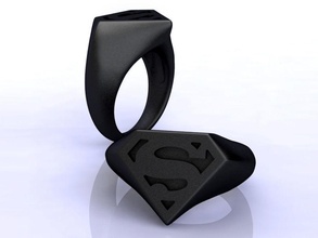 superhombre sello anillo letra s joyería titanio plata celebrando imprimible hombres mujer joya cascarrabias moda anillos 3d print model - Mito3D