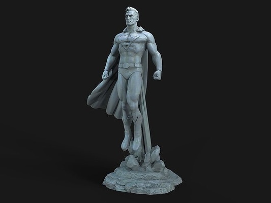 superuomo statua scultura dc batman giustizialeage supereroe 3dprint realistico clark kent uomo super arte stampa eroe sculture 3d print model - Mito3D