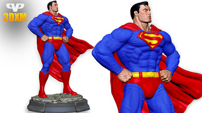 Superman stl 3d impression chibistl 3dxm merveille uni homebrew Jeux jouets 3D print model - Mito3D