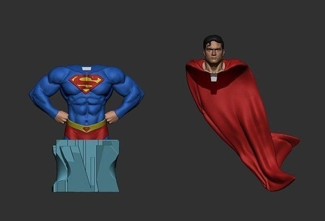 Superman stl impression bande dessinée anatomie dccomique zbrush figure statue escultura arte art sculptures 3d print model - Mito3D