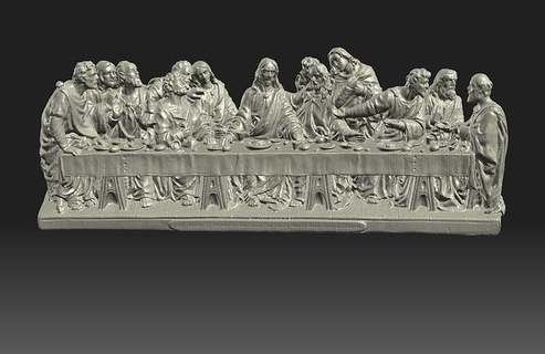 dernier souper jésus pâques jeudi vert sculpture art sculptures christ catholique judas 3dmodel 3dprint léonard vinci 3d print model - Mito3D
