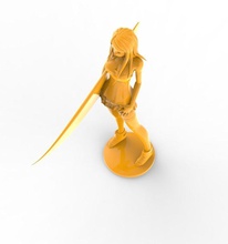 surf girl art young body sea ocean extreme sport statuette sculptures 3d print model - Mito3D