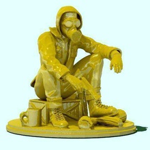survivalist statue of man wearing gas mask art sculpture figure figurine preppers prepper gaz apocalypse fan respirator sculptures 3d print model - Mito3D