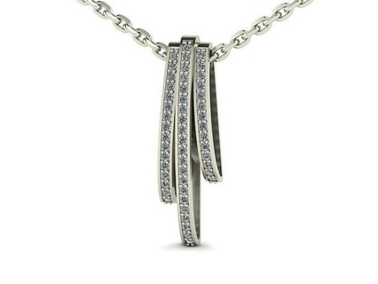 suspension jewelry necklace platinum gem pendant printable shining silver pendants 3d print model - Mito3D