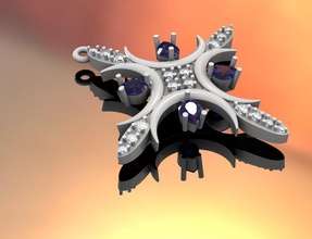 sospensione staffa gioielli la braccialetto decorate i diamanti zaffiri ciondoli 3d print model - Mito3D