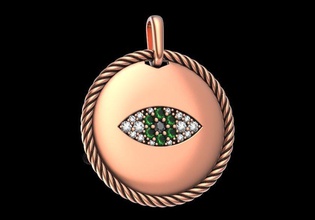 suspension eye jewelry 3d print jewell silver printable diamond ring sterling jewel engagement white necklace jewellery platinum pendant gold bracelet gemstone sapphire pendants 3d print model - Mito3D