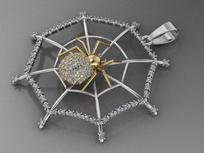 süspansiyon web takı zincir dekorasyon tasarım kolye örümcek ağı taş 3d print model - Mito3D