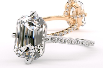 Sutton anel esmeralda cortar 10x8 milímetros joalheria imprimível gema prata ouro platina diamante jóia brilhante noivado moda beleza luxo 3d print model - Mito3D