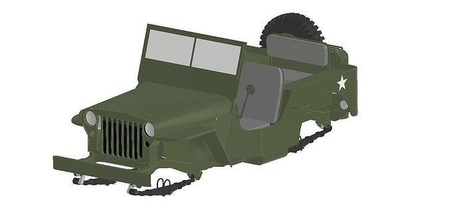 SUV corps jeep Willys échelle 1 18 1to18 rc modèle 3d armée militaire Assemblée colle 3dprintmodel loisir DIY voiture miniatures Véhicules 3d print model - Mito3D