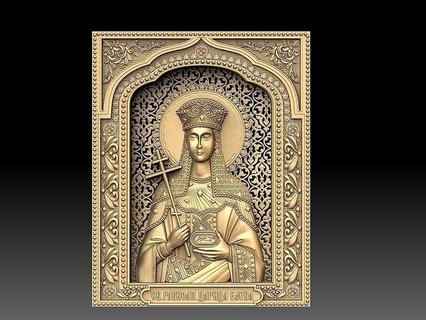 sv elena mother god icon motherofgod religion jewelry gold religiou object silver jewel statue sculpture art sculptures 3d print model - Mito3D
