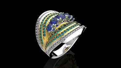 sv anillos n4 de oro la plata anillo imprimible el diamante joya joyería boda gem los 3d print model - Mito3D