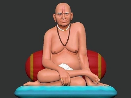 Swami samarth Maharaj Sanat tasarım heykel heykeller karakter iç yazdırılabilir Tanrı Ganesha Baba Buda Mahaveer takı swamiji altın dekorasyon cnc 3d print model - Mito3D