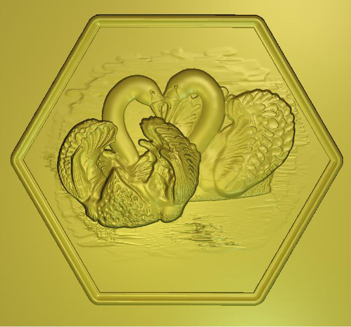 swan pano pássaros cisne amar fidelidade modelo Artcam cnc arte 3D print model - Mito3D